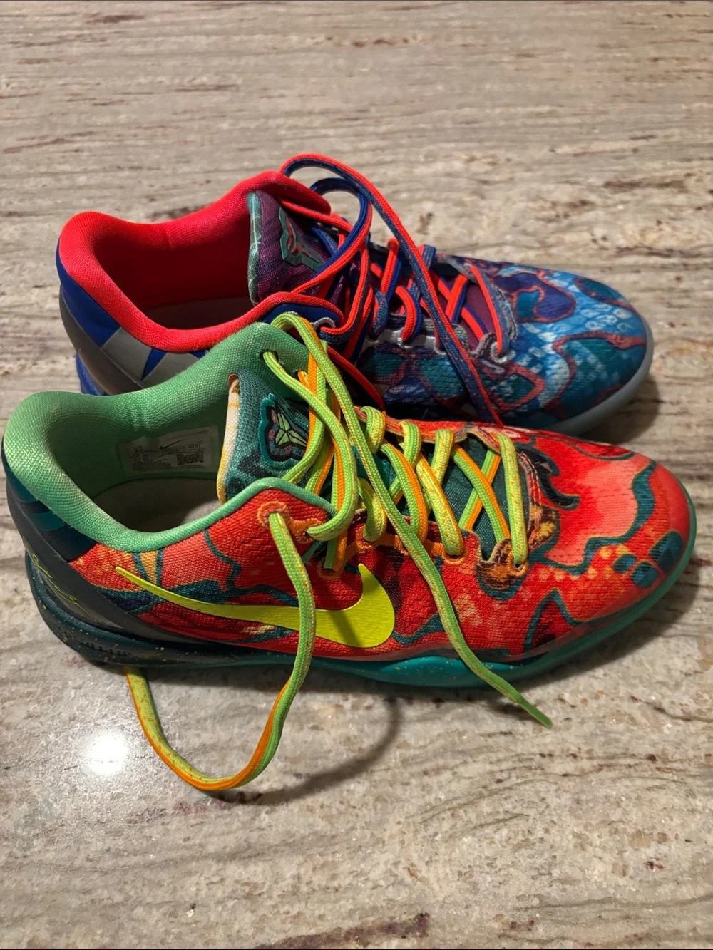 Nike KOBE VII (GS) Kids Multicolor Graphic Sneakers - Blue, Red, Green, Orange